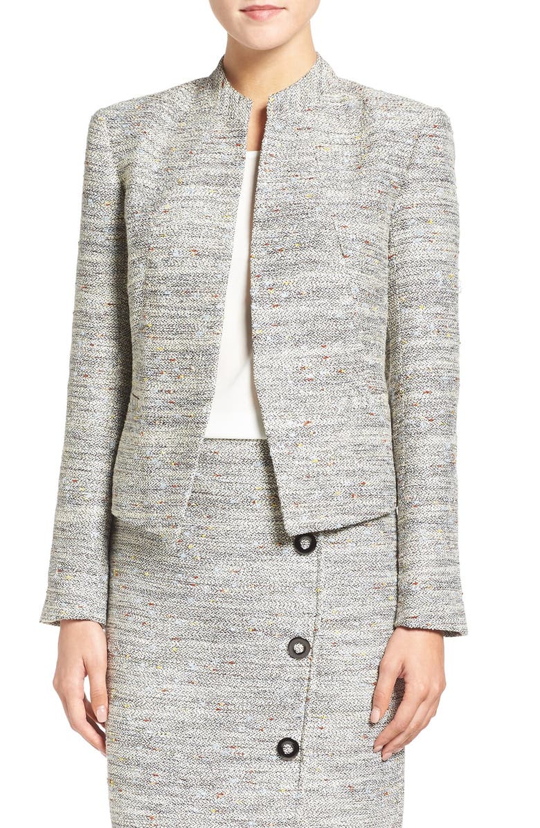 Halogen® Open Front Tweed Suit Jacket (Regular & Petite) | Nordstrom