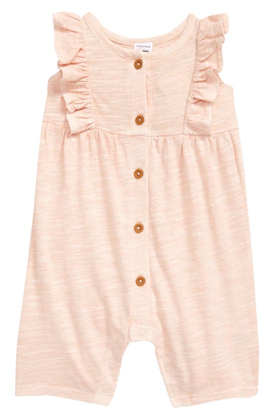 Nordstrom Babies' Ruffle Romper In Coral Pale