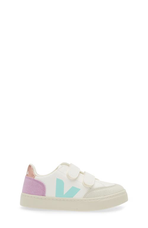 Shop Veja Kids' V-12 Sneaker In Extra-white/multi/orchid