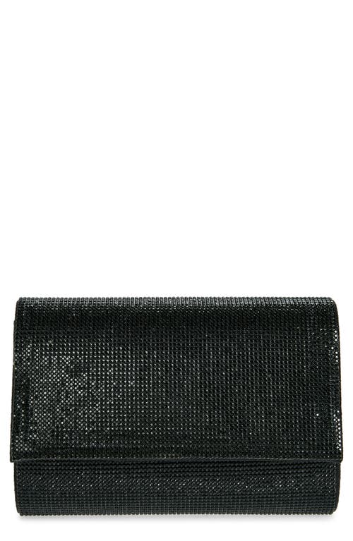 Shop Jessica Mcclintock Alexis Rhinestone Crossbody Clutch In Black