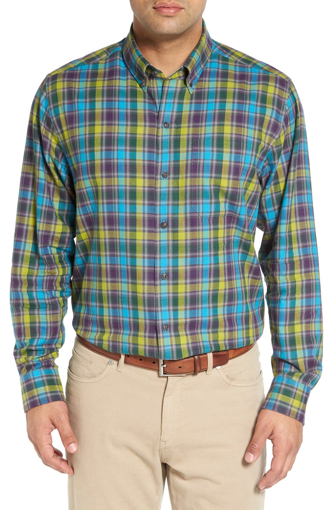 Cutter & Buck 'Timber' Regular Fit Plaid Cotton Twill Sport Shirt Nordstrom