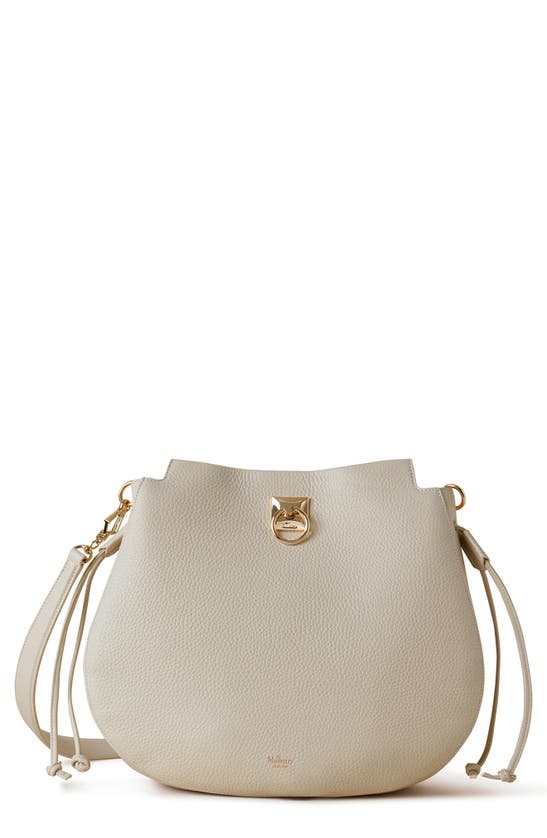 Mulberry Iris Leather Hobo Bag In Chalk