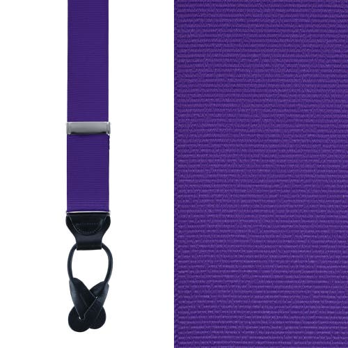 Trafalgar Big & Tall Phoenix 38mm Grosgrain Non Stretch Ribbon Button End Suspenders In Purple