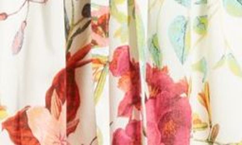 Shop Anne Klein Puff Sleeve Tiered Midi Dress In Egret Multi