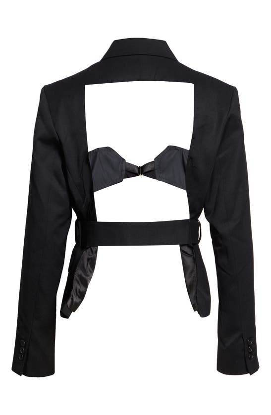 Shop Vaquera Belted Cutout Back Blazer In Black