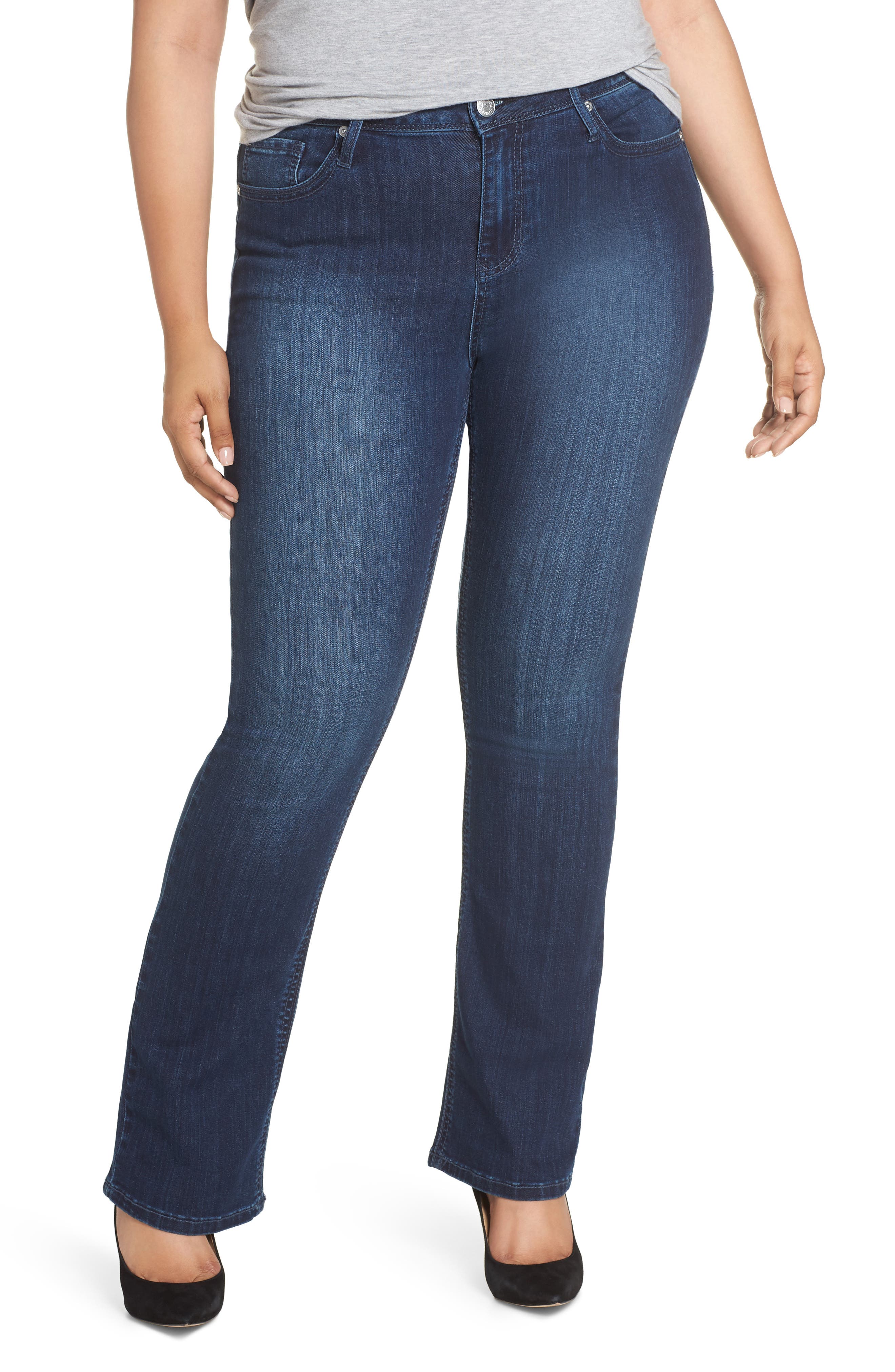 UPC 849333023276 product image for Plus Size Women's Seven7 Rocker Flap Pocket Slim Bootcut Jeans, Size 16W - Blue | upcitemdb.com