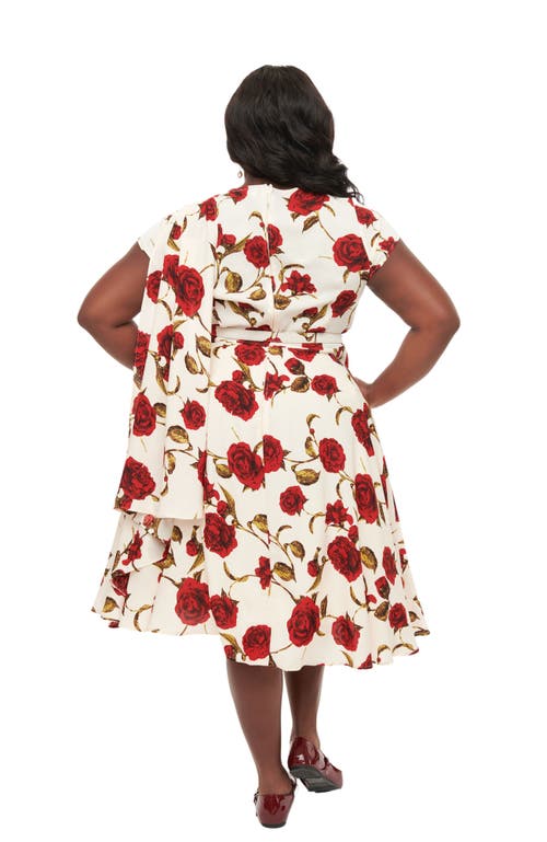 UNIQUE VINTAGE UNIQUE VINTAGE PLUS SIZE 1940S SASH SWING DRESS 