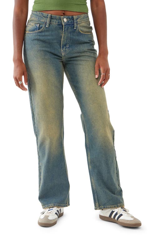 Tinted Authentic Straight Leg Jeans in Green Tint