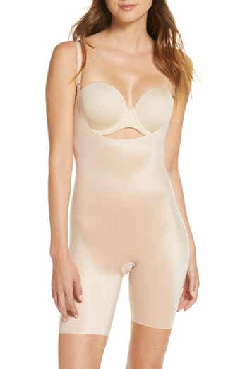Spanx Suit Your Fancy Plunge Low Back Thong Bodysuit In Champagne
