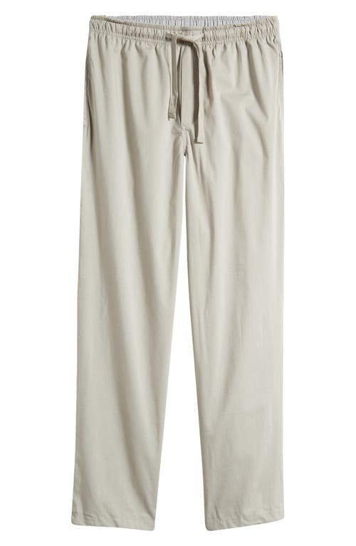Woven Pajama Pants in Green Clay -White