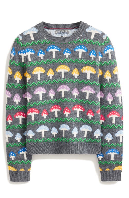 Shop Boden Edie Fair Isle Sweater In Grey Mushroom