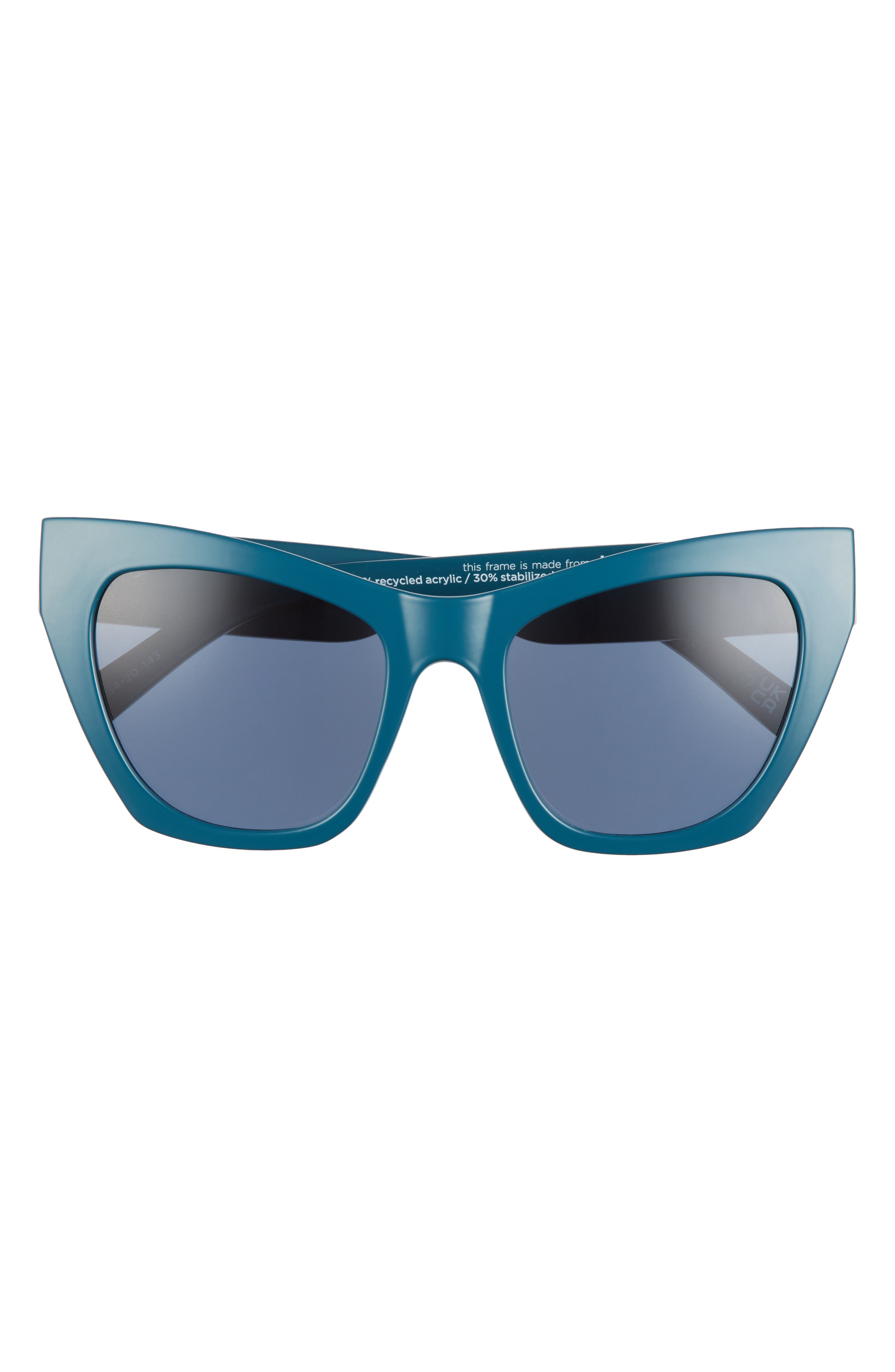 Le Specs So Sarplastic 54mm Cat Eye Sunglasses in Ink Teal /Blue Smoke Mono at Nordstrom