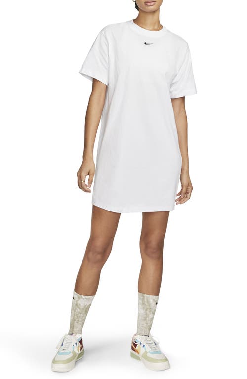 Nike Sportswear Essential T-shirt Dress In White/black