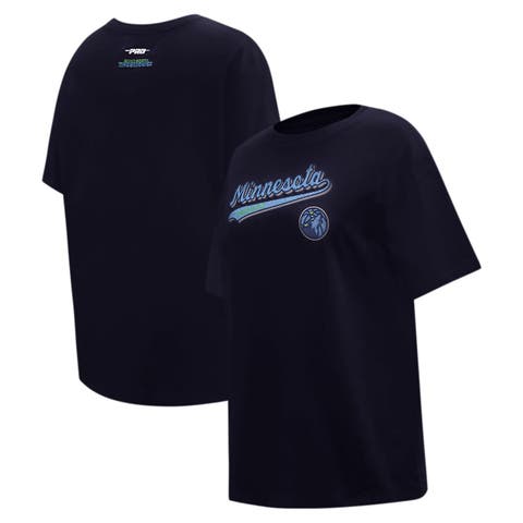 Women's Pro Standard Navy Minnesota Timberwolves Script Boyfriend T-Shirt