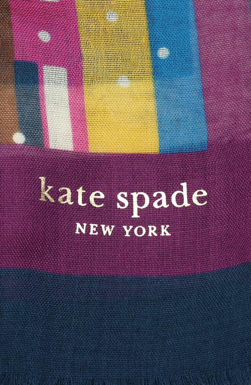 Shop Kate Spade New York Uptown Map Oblong Scarf In Blue Multi