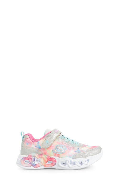 Shop Skechers Infinite Heart Lights Light-up Sneaker In Silver/multi