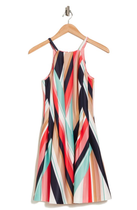 vince camuto halter neck sleeveless dress Vince Camuto Knit Floral Print Halter Neck Sleeveless Midi Dress, Womens, 8, Red Multi