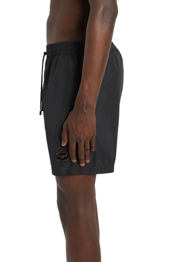 Dolce & Gabbana Dolce&gabbana Box Logo Swim Trunks In Nero