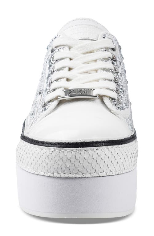 Zigi Koralay Embellished Platform Sneaker In White/multi