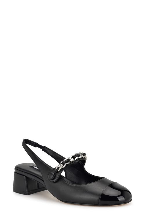 Nine West Geko Mary Jane Cap Toe Pump In Black