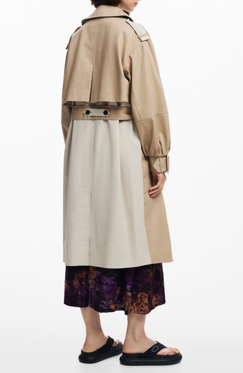 Shop Desigual Colonia Cotton Trench Coat In Brown