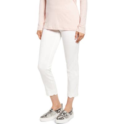 Lysse Tate Scallop Ankle Leggings, Ivory