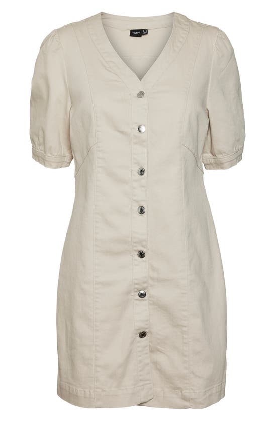 Vero Moda Wild Gena Denim Minidress In Pumice Stone