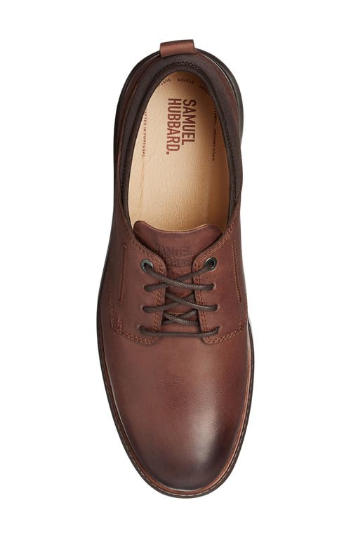 Shop Samuel Hubbard Rafael Plain Toe Derby In Chesnut Leather