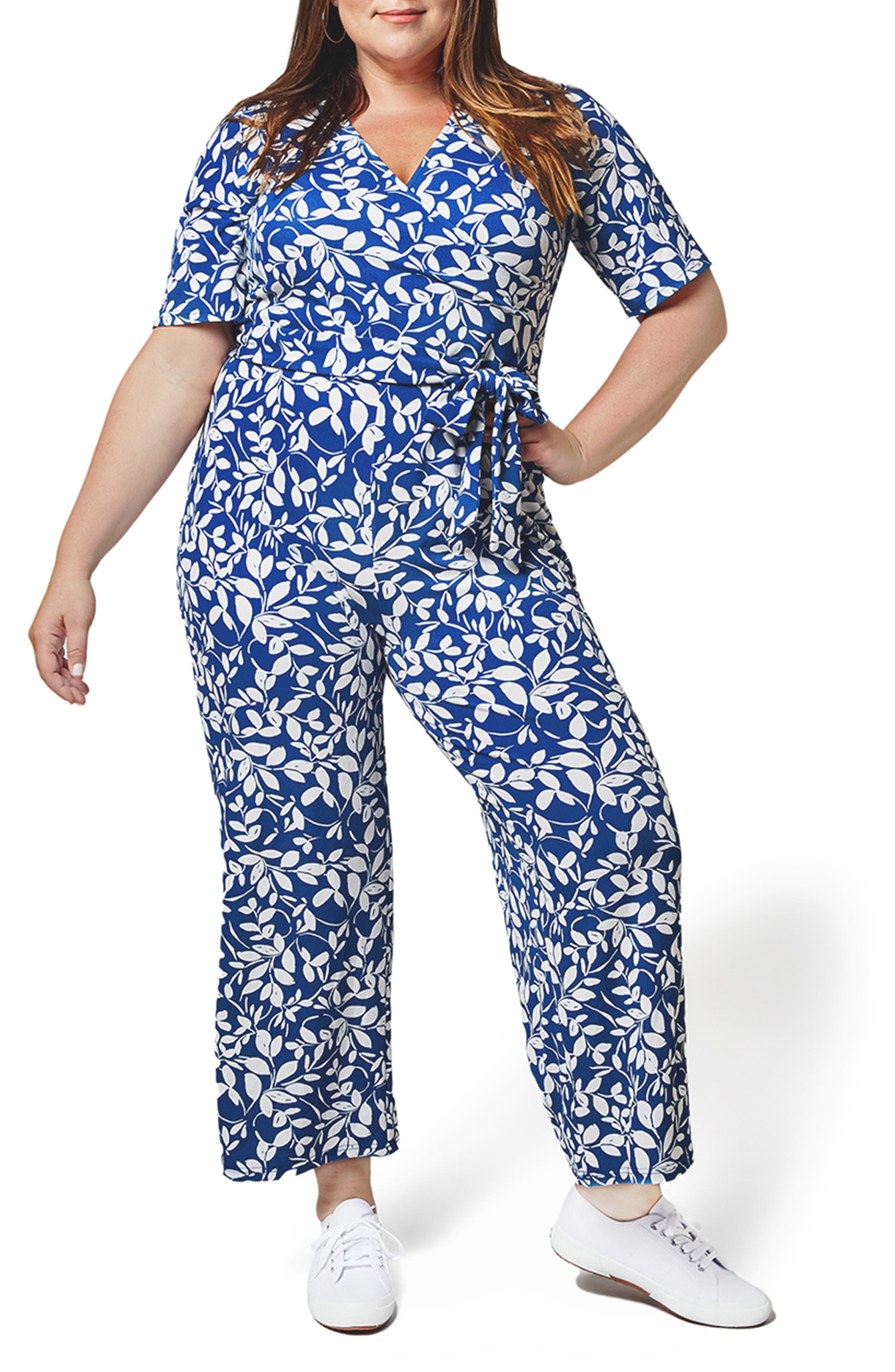 Leota Kayla Jumpsuit in Two Tone Floral Set Sail at Nordstrom