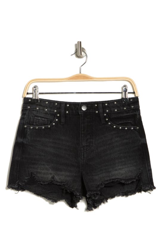 Shop Ptcl Studded Cut Off Shorts In Black Wash