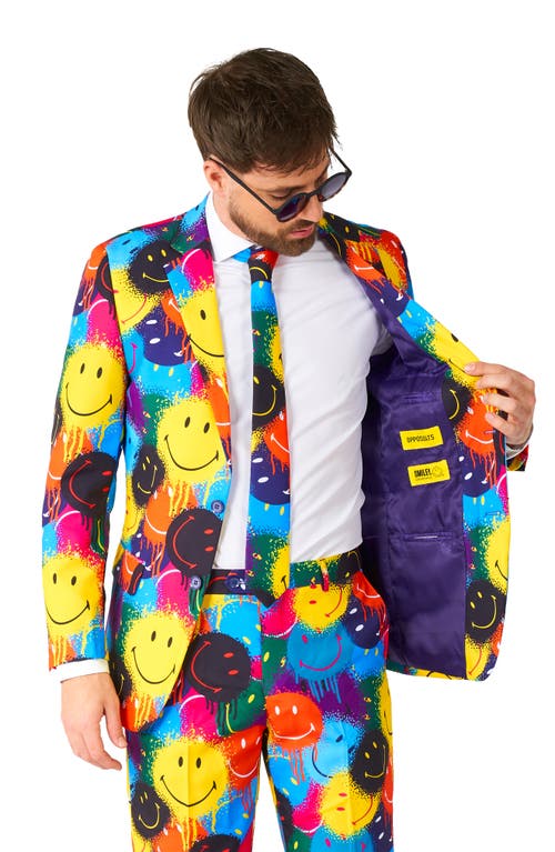 Opposuits Smiley Drip 3-piece Tuxedo Set In Yellow Multi