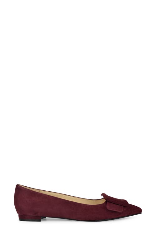 Shop Nine West Jesike Pointed Toe Flat In Dark Red