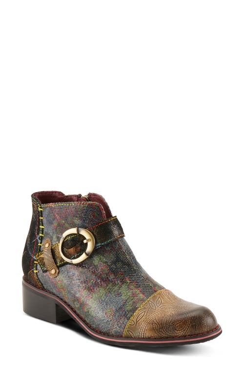 L'artiste By Spring Step Georgiana Scope Bootie In Olive Multi