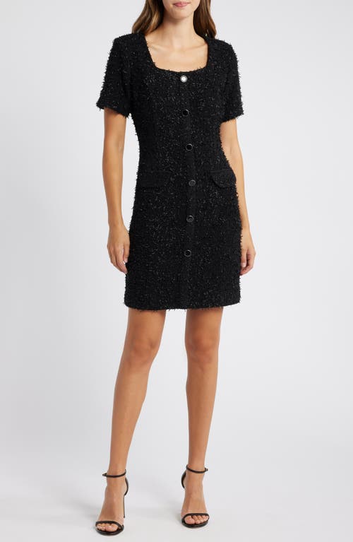 Shop Zoe And Claire Tweed Minidress In Black