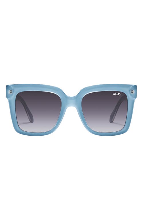 Quay Australia Icy 47mm Gradient Square Sunglasses In Blue/smoke Gradient