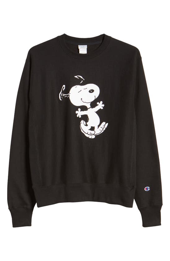 Champion X Peanuts® Dancing Snoopy Graphic Sweatshirt In Black