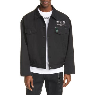 Off-White Universal Key Denim Jacket, Black