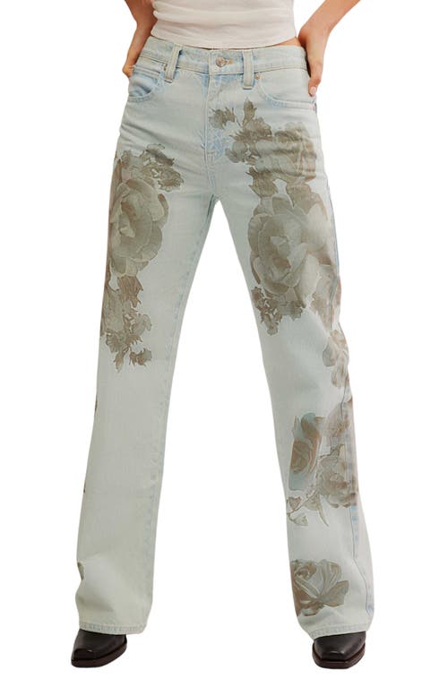 Shop Free People Tinsley Floral Straight Leg Jeans In Daylight Combo