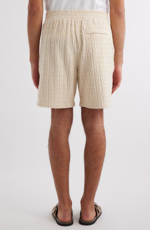 Shop Givenchy 4g Jacquard Terry Cloth Shorts In Ivory
