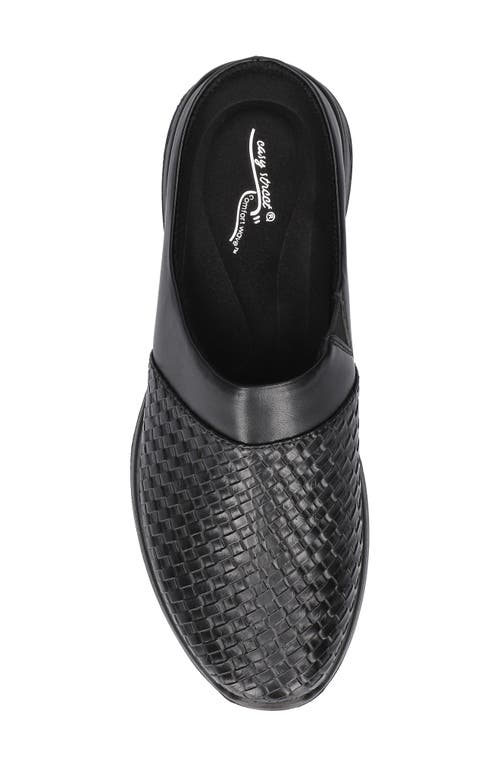 Easy Street Women's Janalee Comfort Mules Flats In Black Woven Embossed