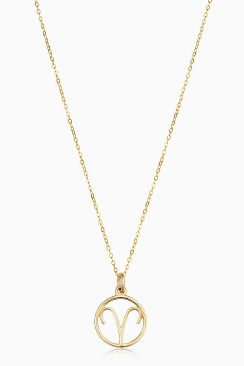 Oradina 14k Gold Zodiac Pendant Necklace In Aries