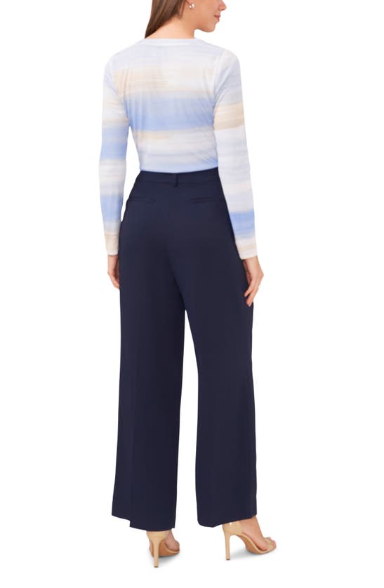 Shop Halogen ® Ombré Rouched Mesh Button-up Top In Shadow Blue