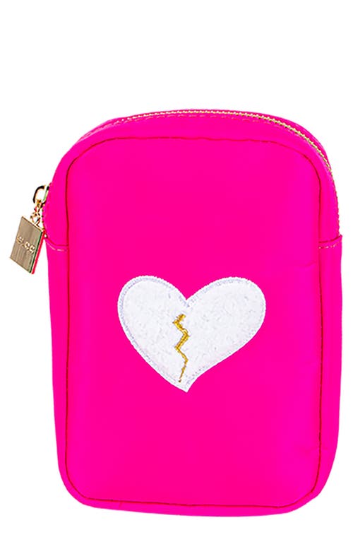 Mini Heart Breaker Cosmetics Bag in Hot Pink