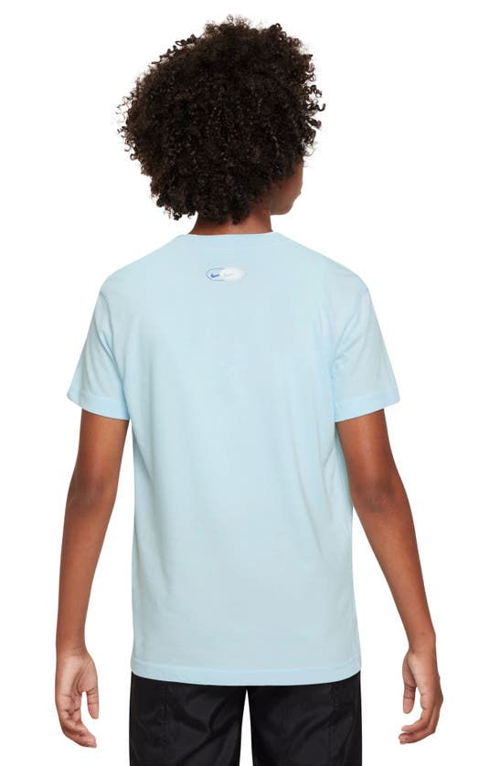 Shop Nike Kids' Dri-fit Future Champs Graphic T-shirt In Glacier Blue