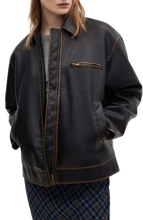 Napoli Faux Leather Jacket in Brown