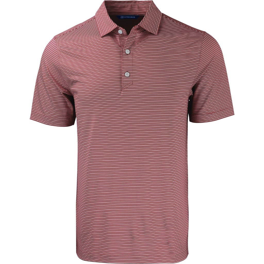 Cutter & Buck Double Stripe Performance Recycled Polyester Polo In Brown