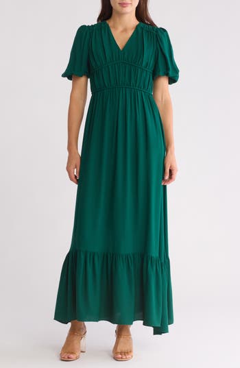 By Design Eden Puff Sleeve Maxi Dress In Botanical Garden