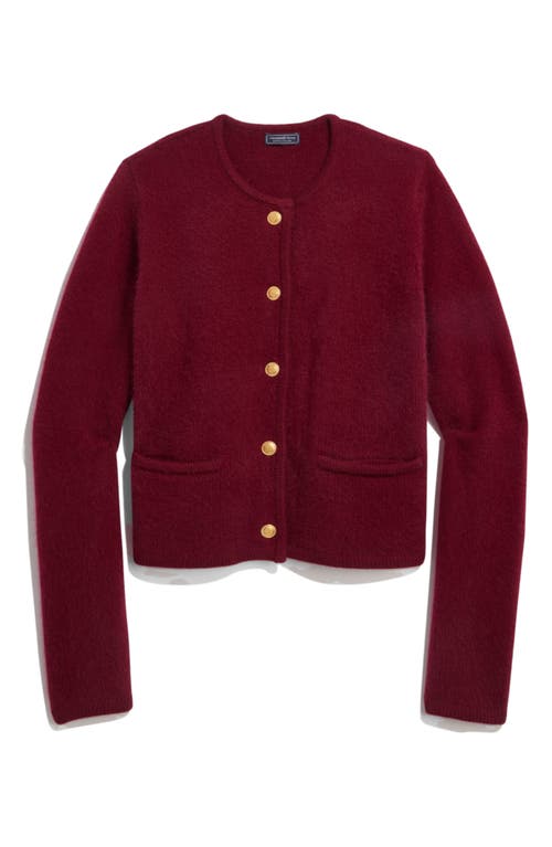 Shop Vineyard Vines Merino Wool & Fox Hair Cardigan In Crimson