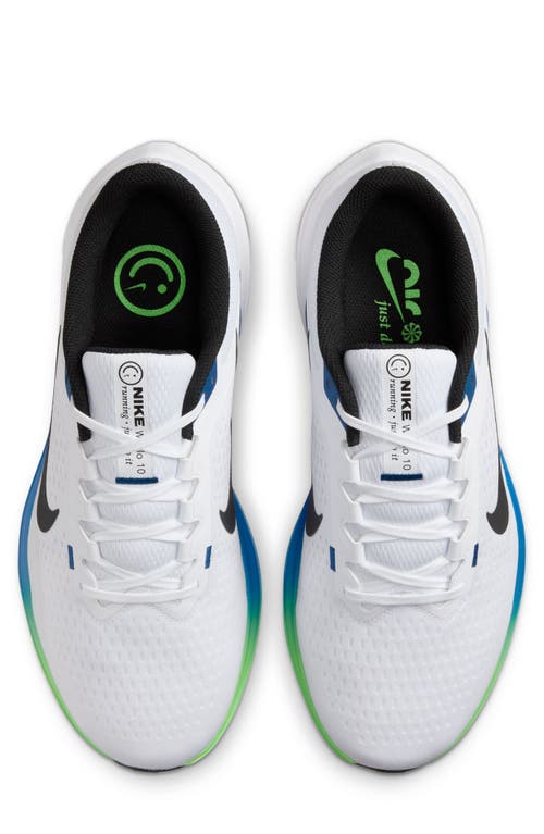 Shop Nike Air Winflo 10 Running Shoe In White/black/star Blue