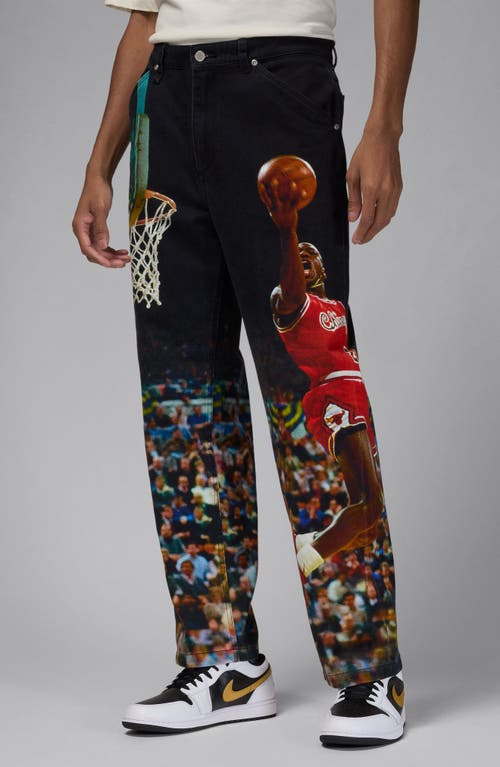 Shop Jordan Air Straight Leg Jeans In Black